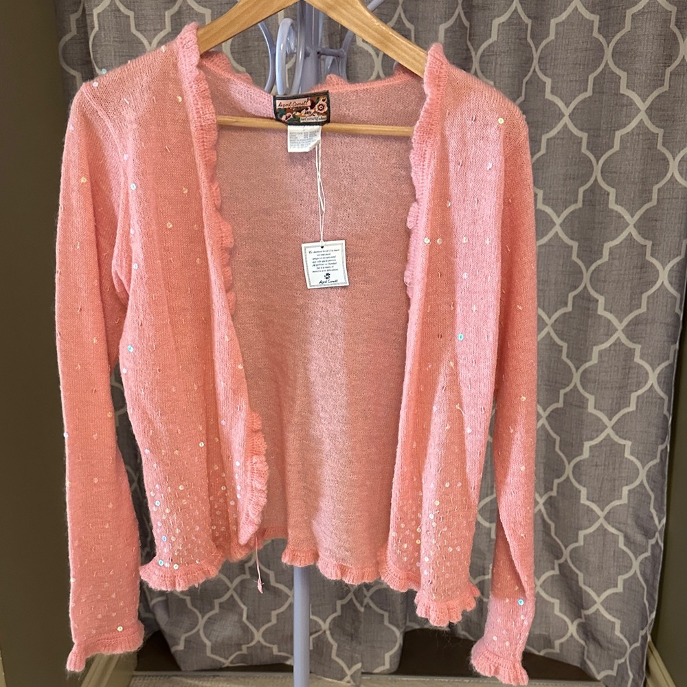 New vintage April Cornell Soft Pink Knit Sweater